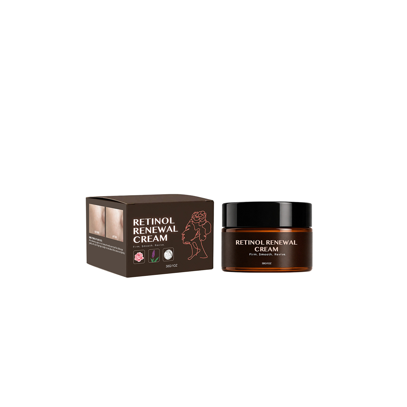 Retinol Renewal Cream Moisturizing Mild Nourishing Soft Absorbent Light Skin Friendly Facial Skin