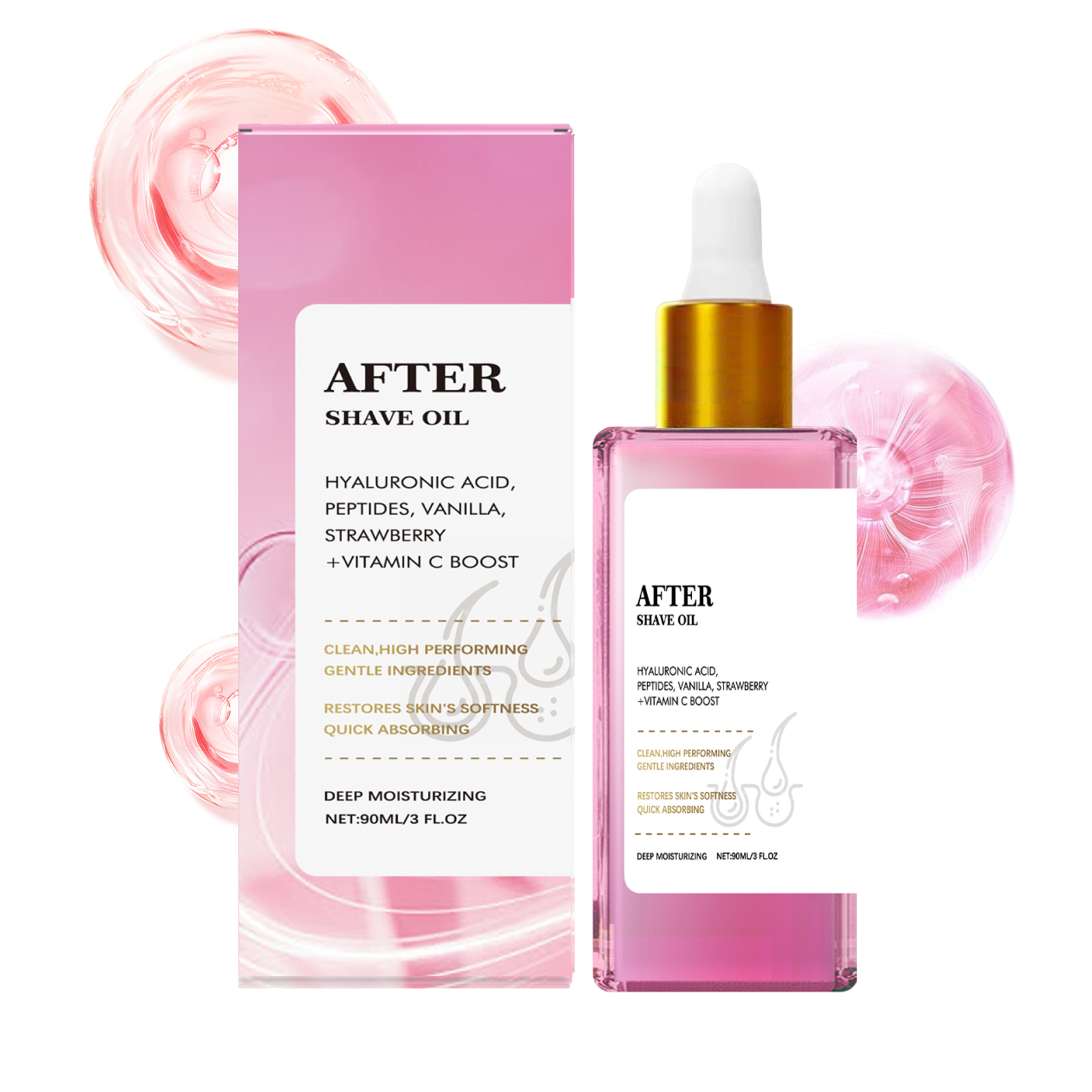 Shave After Care Oil Strawberry Scent Mild Skin Lock Moist Smooth Soft Daily Treatment
