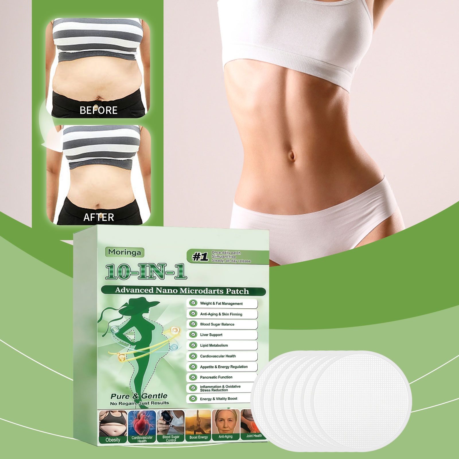 Body Care Patch Mild Nurture Lightweight Breathable Daily Skin Treatment Shape Body Curved Figure