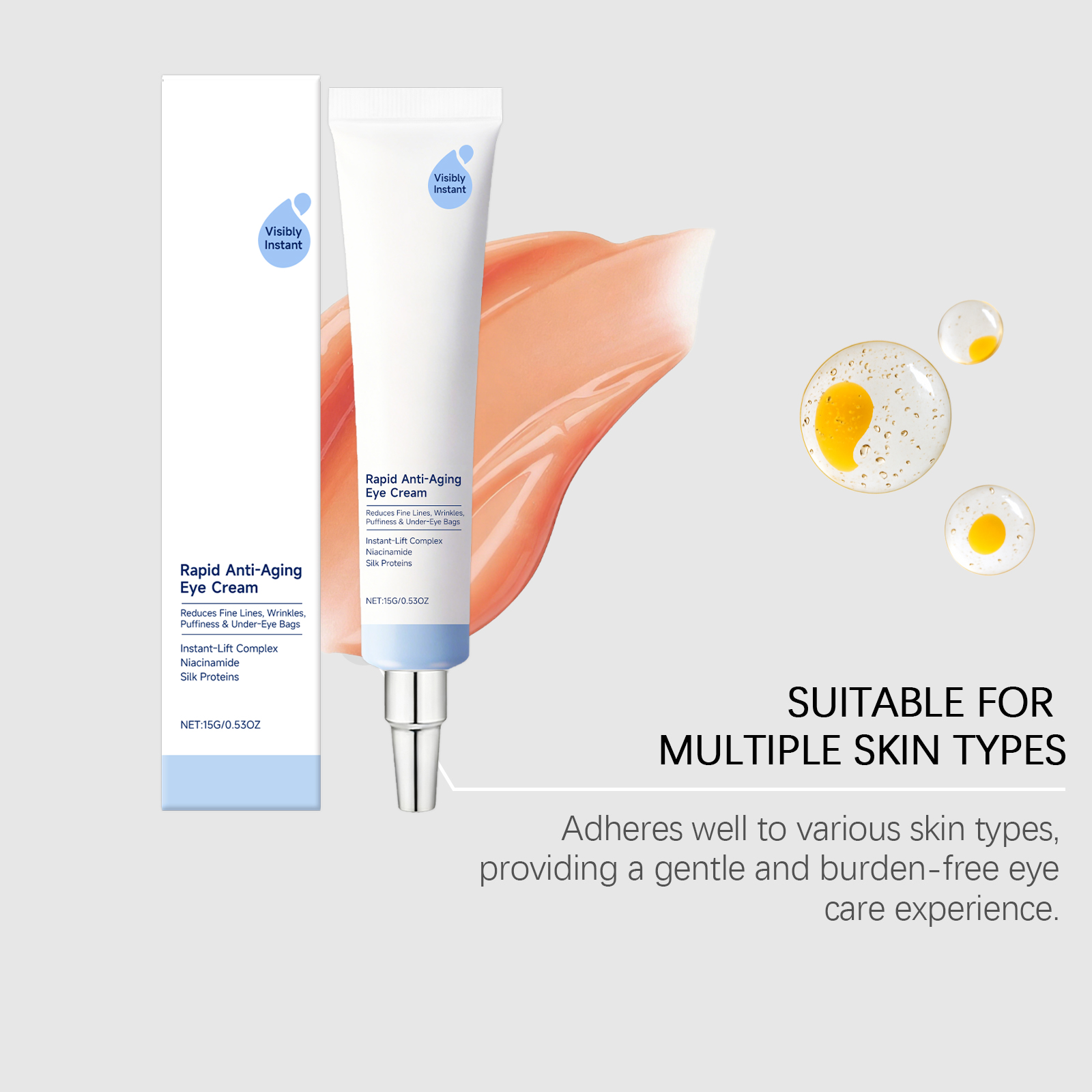 Nicotinamide Moisturizing Eye Cream Gentle Hydrating Elastic Nourishing Non Sticky Portable Relieve Eye Sagging