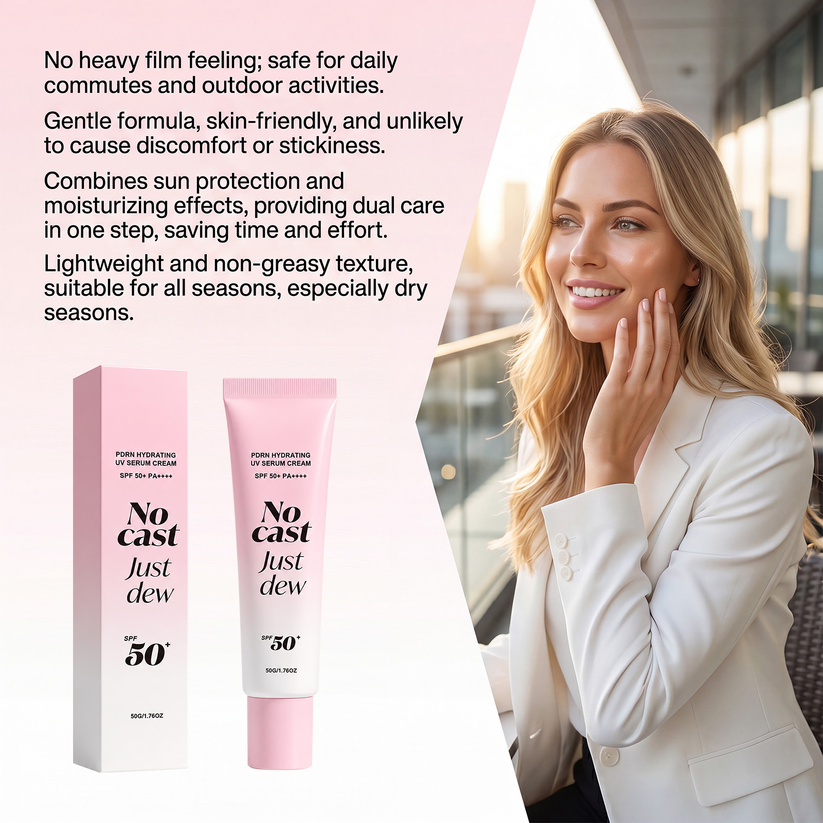 Moisturizing Essence Protection Cream Hydrous Texture Non Whitening Refreshing Fitting Skin Summer Ultraviolet Double Protection