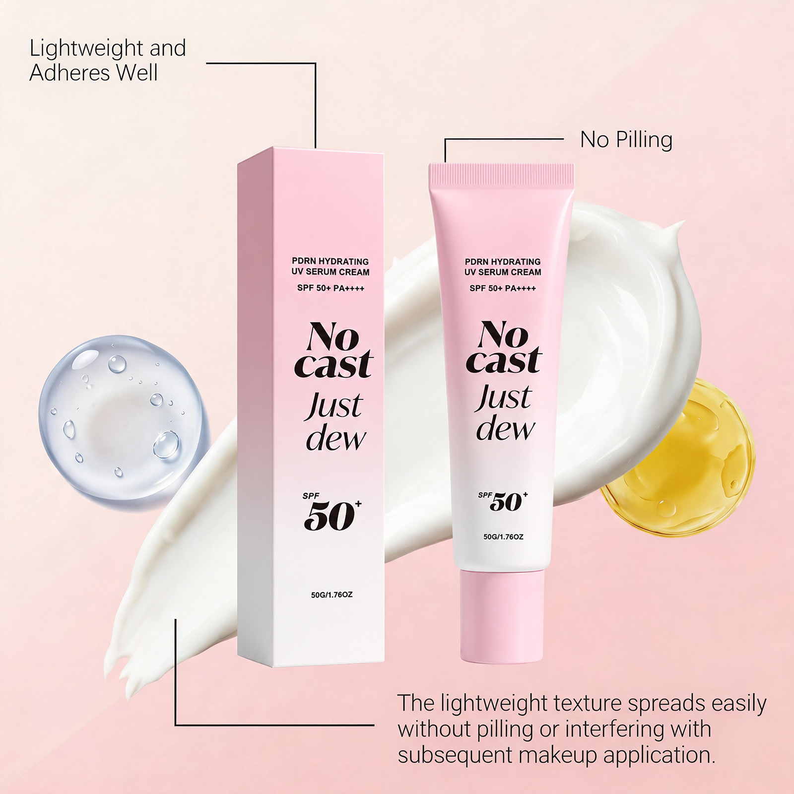 Moisturizing Essence Protection Cream Hydrous Texture Non Whitening Refreshing Fitting Skin Summer Ultraviolet Double Protection