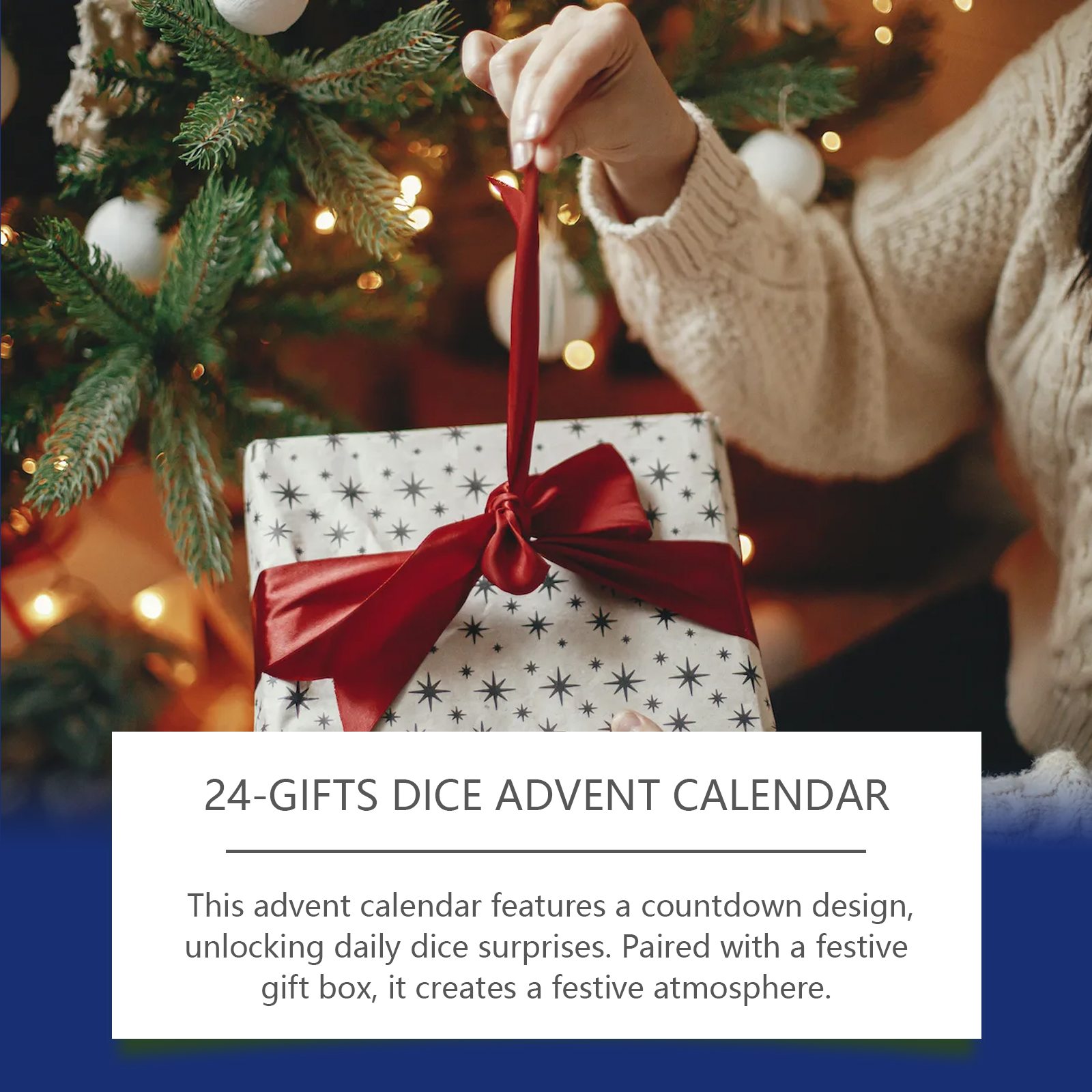 Dowmoo Christmas Advent Dice Blind Box 24 Day Countdown Festive Creative Gift Set