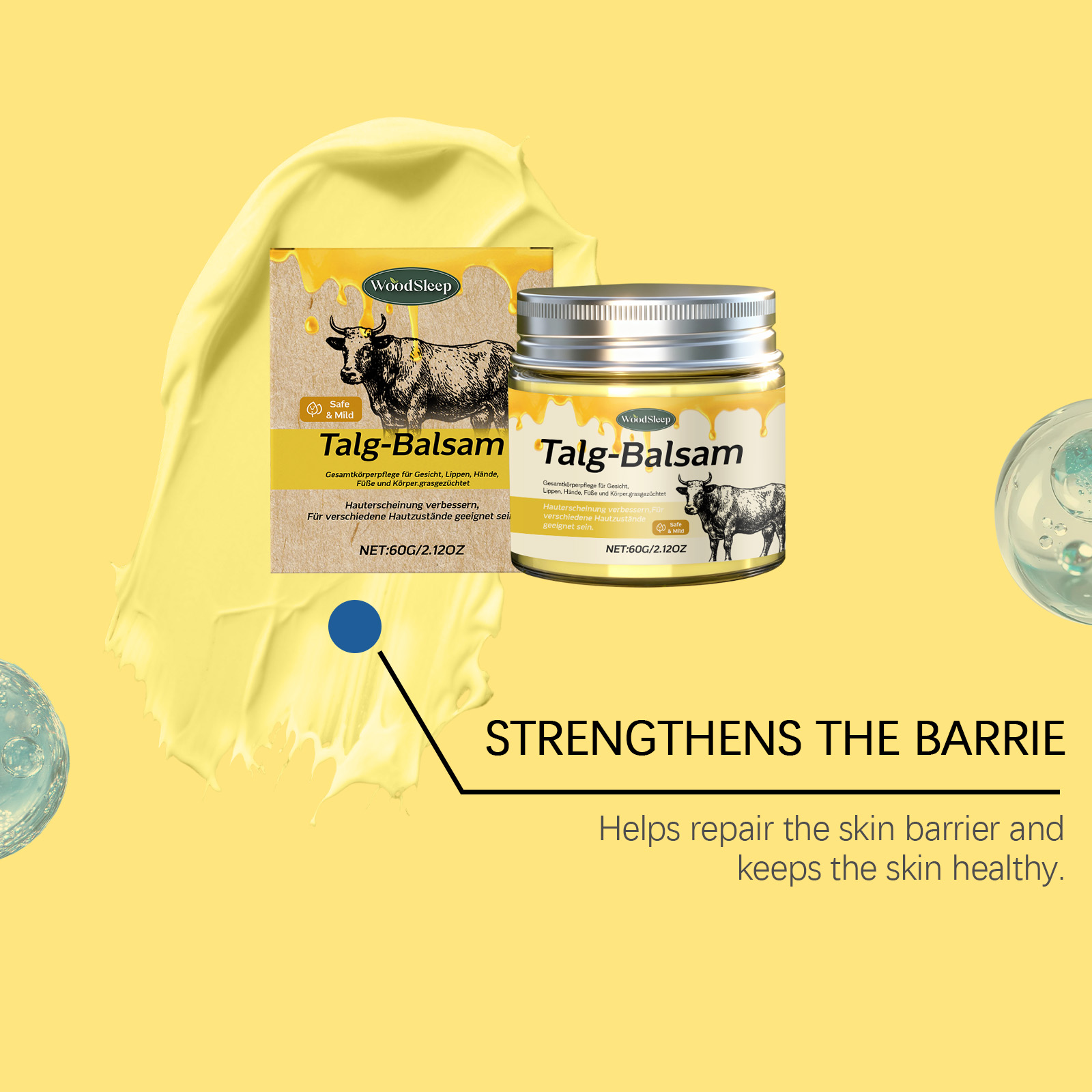 Tallow Moisturizing Nourishing Cream Refreshing Nourishes Body Skin Non Sticky Daily Apply Cream