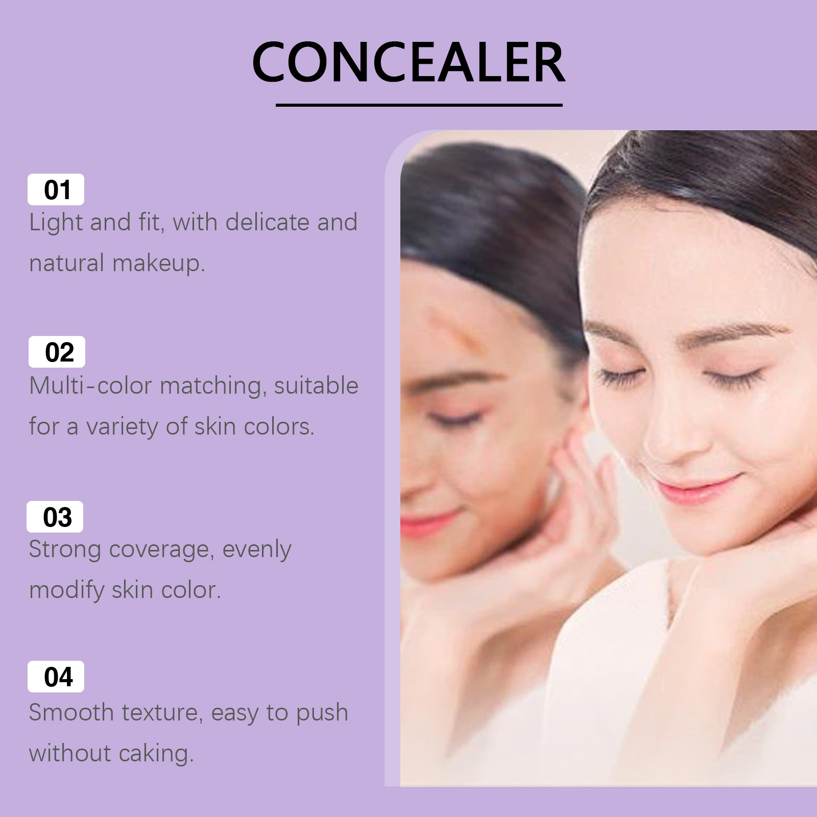 (Dark Skin) Concealer Palette Daily Care Lightweight Fit Moisturizing Nourish Skin Sheer Concealer Plate