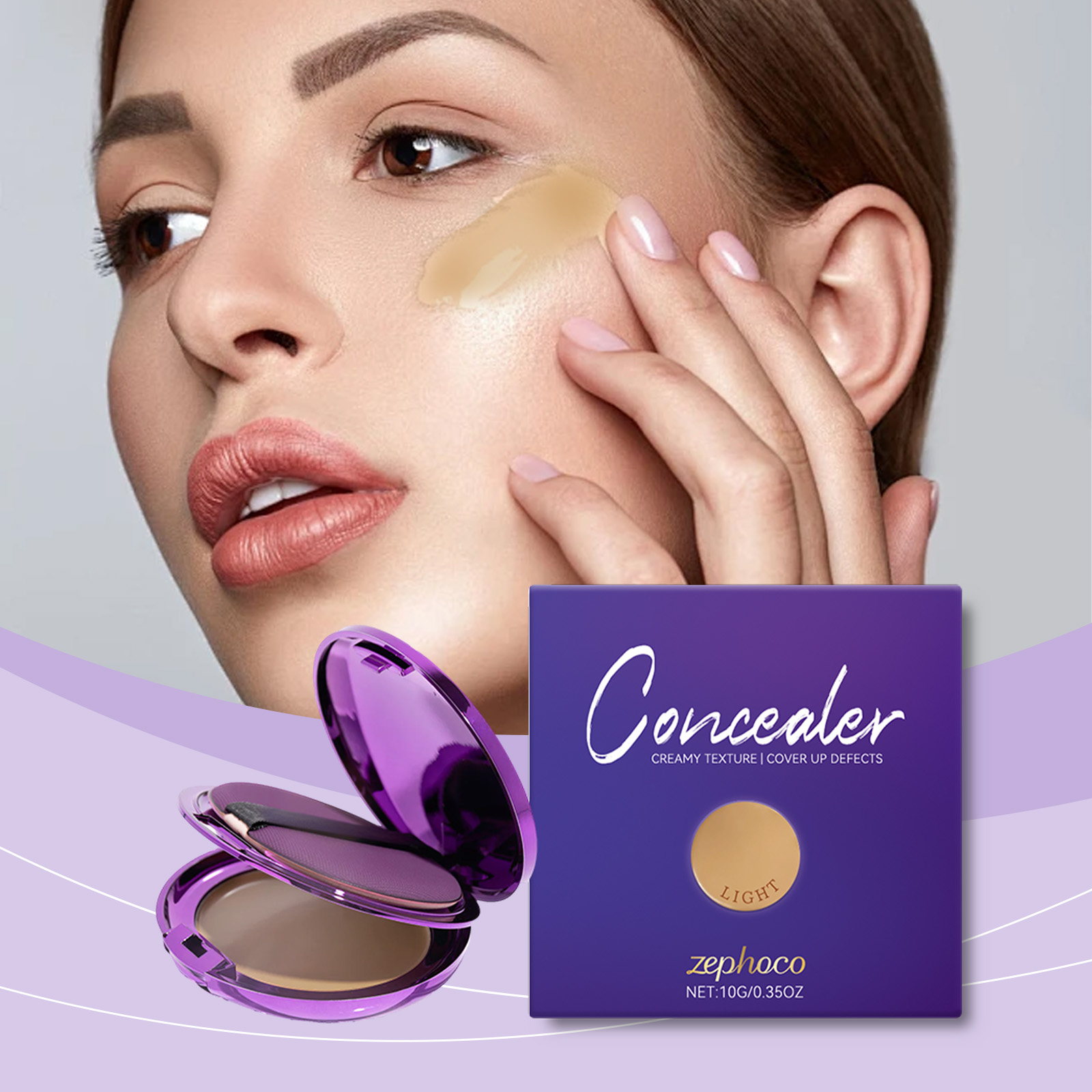 (Dark Skin) Concealer Palette Daily Care Lightweight Fit Moisturizing Nourish Skin Sheer Concealer Plate