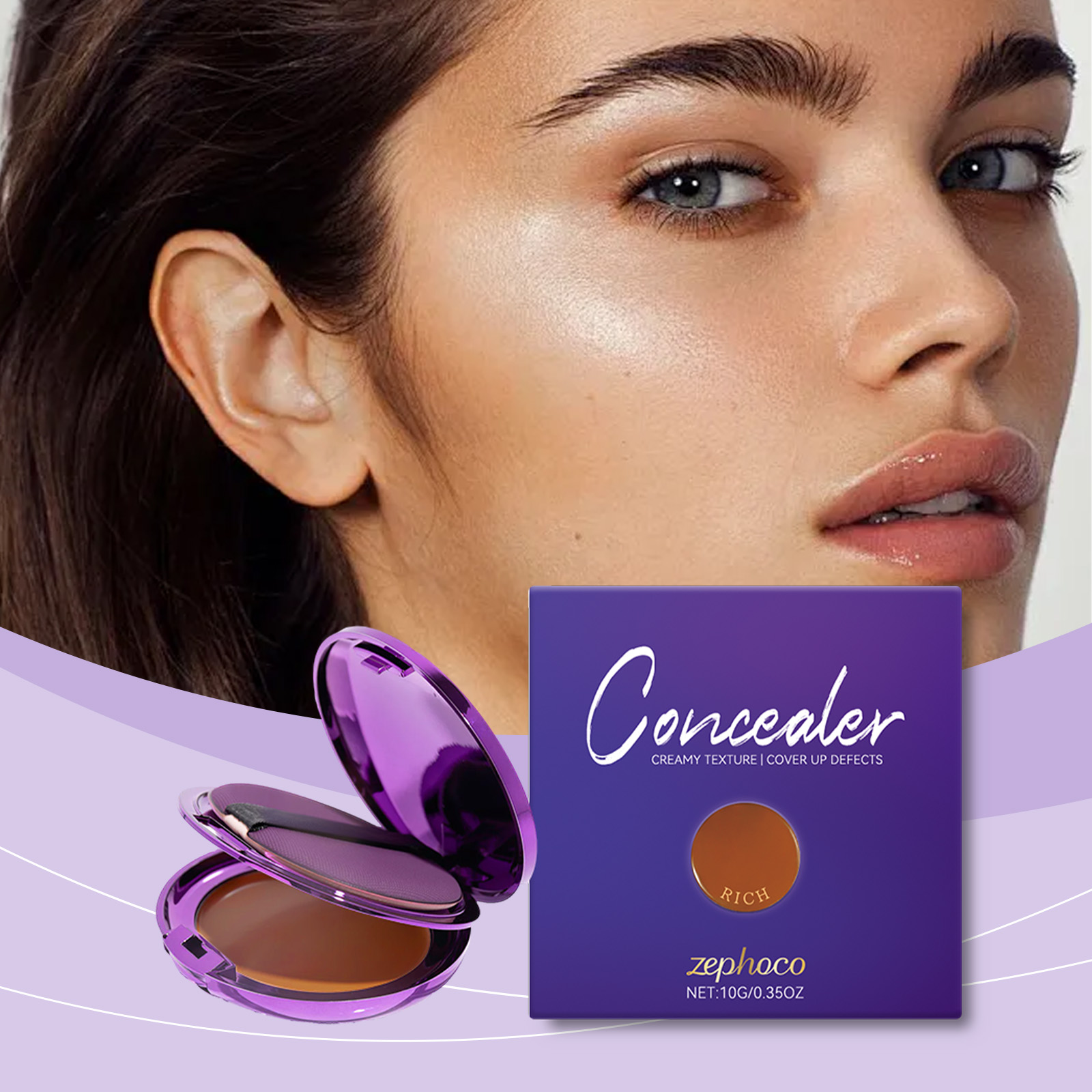 (Dark Skin) Concealer Palette Daily Care Lightweight Fit Moisturizing Nourish Skin Sheer Concealer Plate