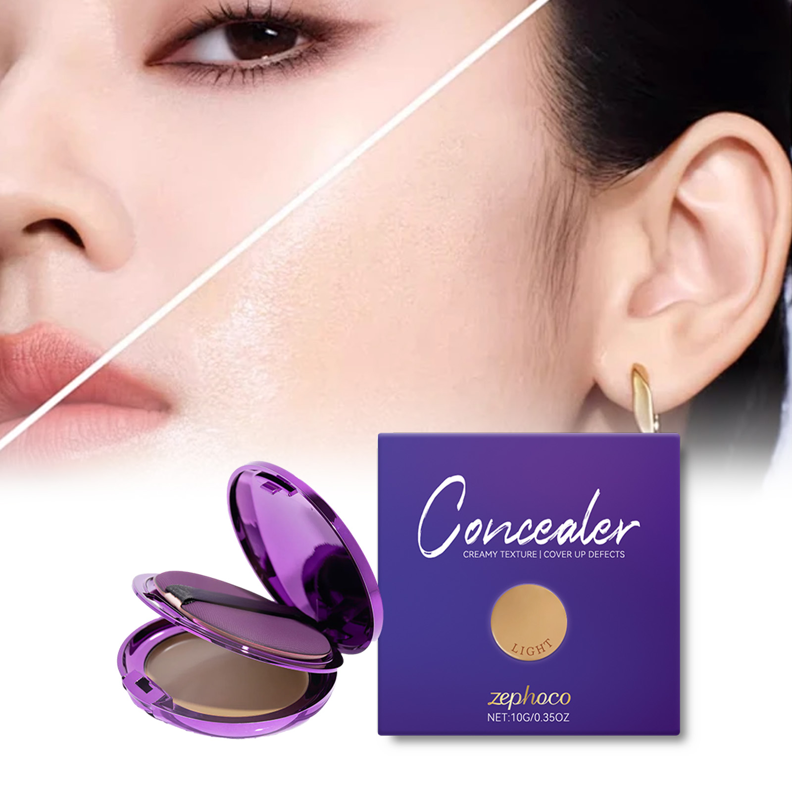 (Dark Skin) Concealer Palette Daily Care Lightweight Fit Moisturizing Nourish Skin Sheer Concealer Plate