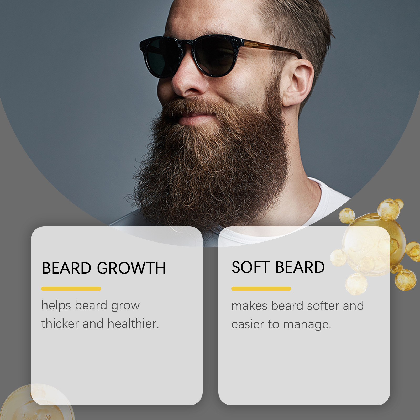 Men Beard Care Oil Gentle Cleansing Nourishing Softening Care Beard Essential Treatment Oil