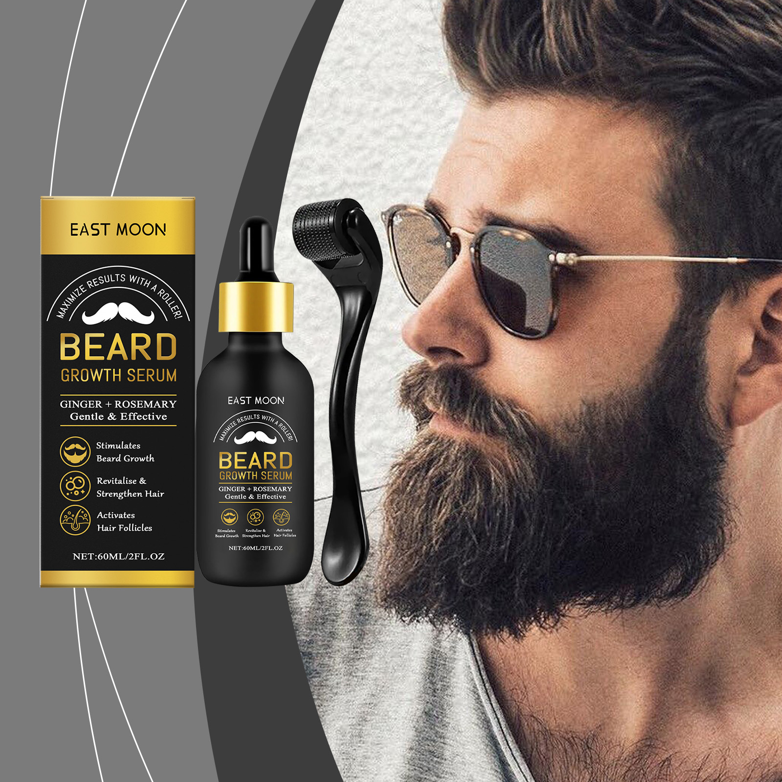 Men Beard Care Oil Gentle Cleansing Nourishing Softening Care Beard Essential Treatment Oil