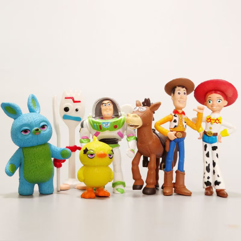 7PCS PIXAR ATOY STORY 4 WOODY JESSIE BUZZ FORKY ACTION FIGURE KID TOY