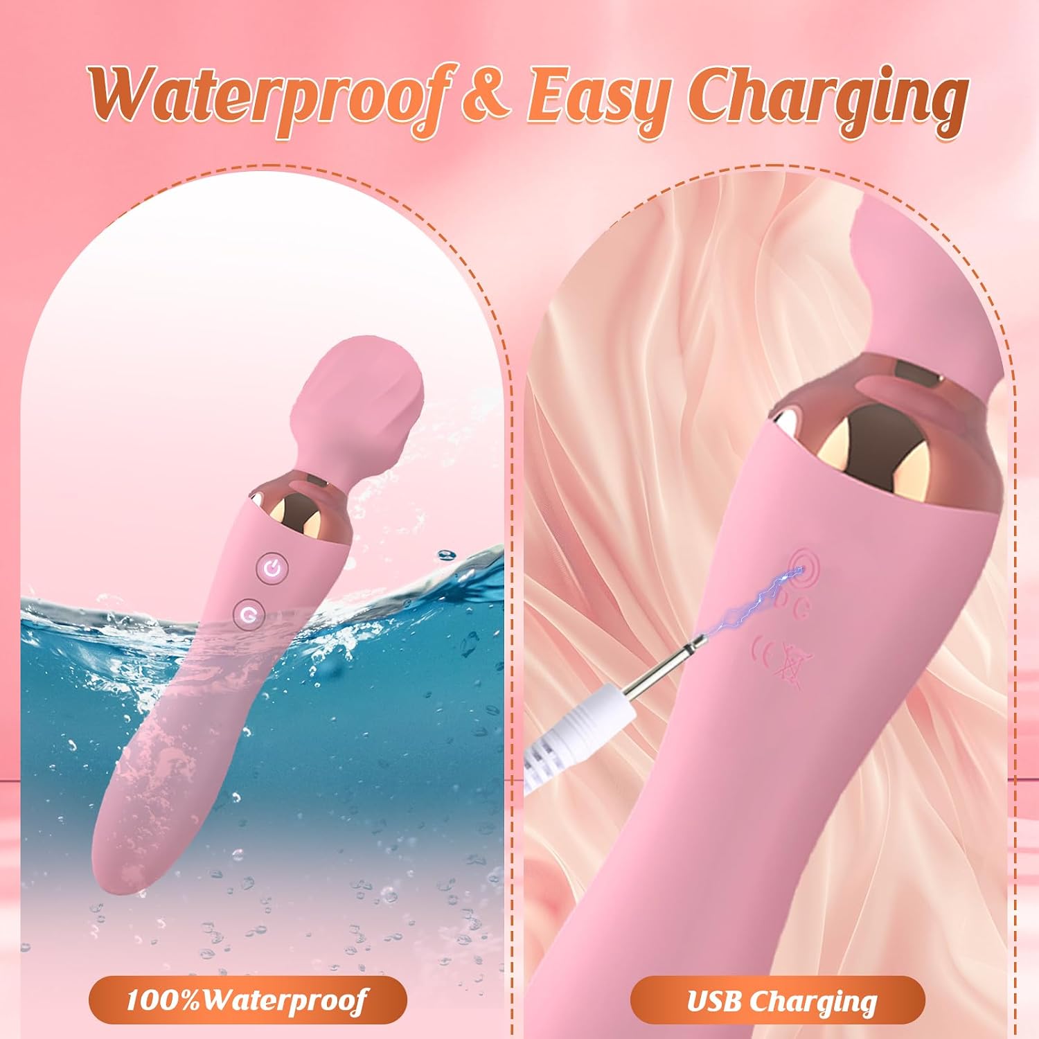 Dual-Ended Wand Vibrator Sex Toys for Woman Dildo Vibrator Frequency Magic Wand Vibabrator with G Spot Anal Vibrating Tail for Women Vibrators for Couples