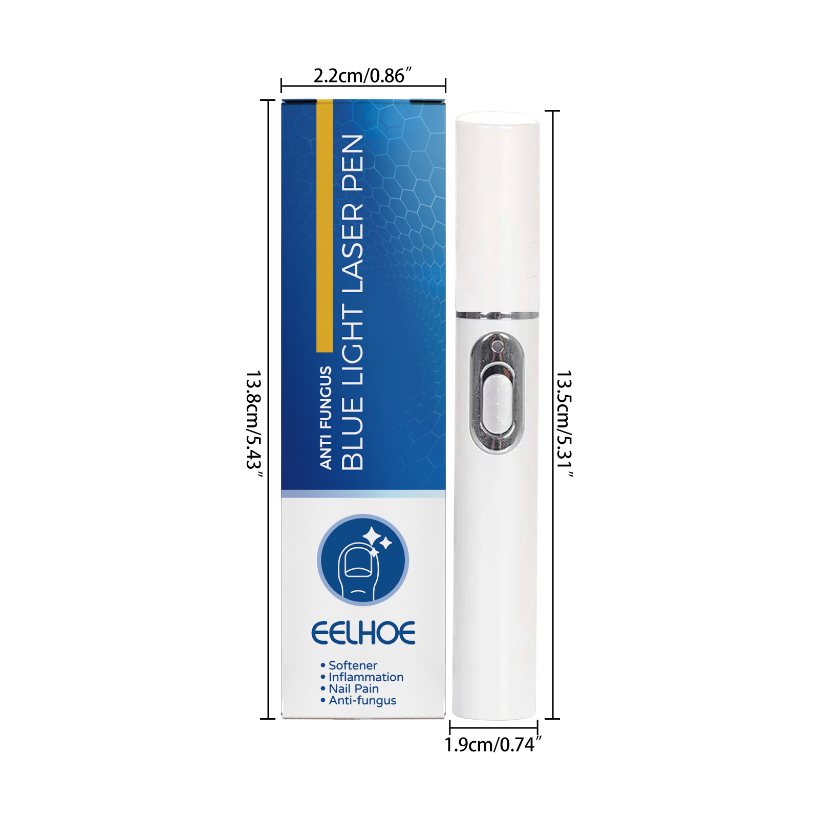Blue Light Nail Care Pen Gentle Portable Device For Nail Health Maintenance And Fungal Care Home Use