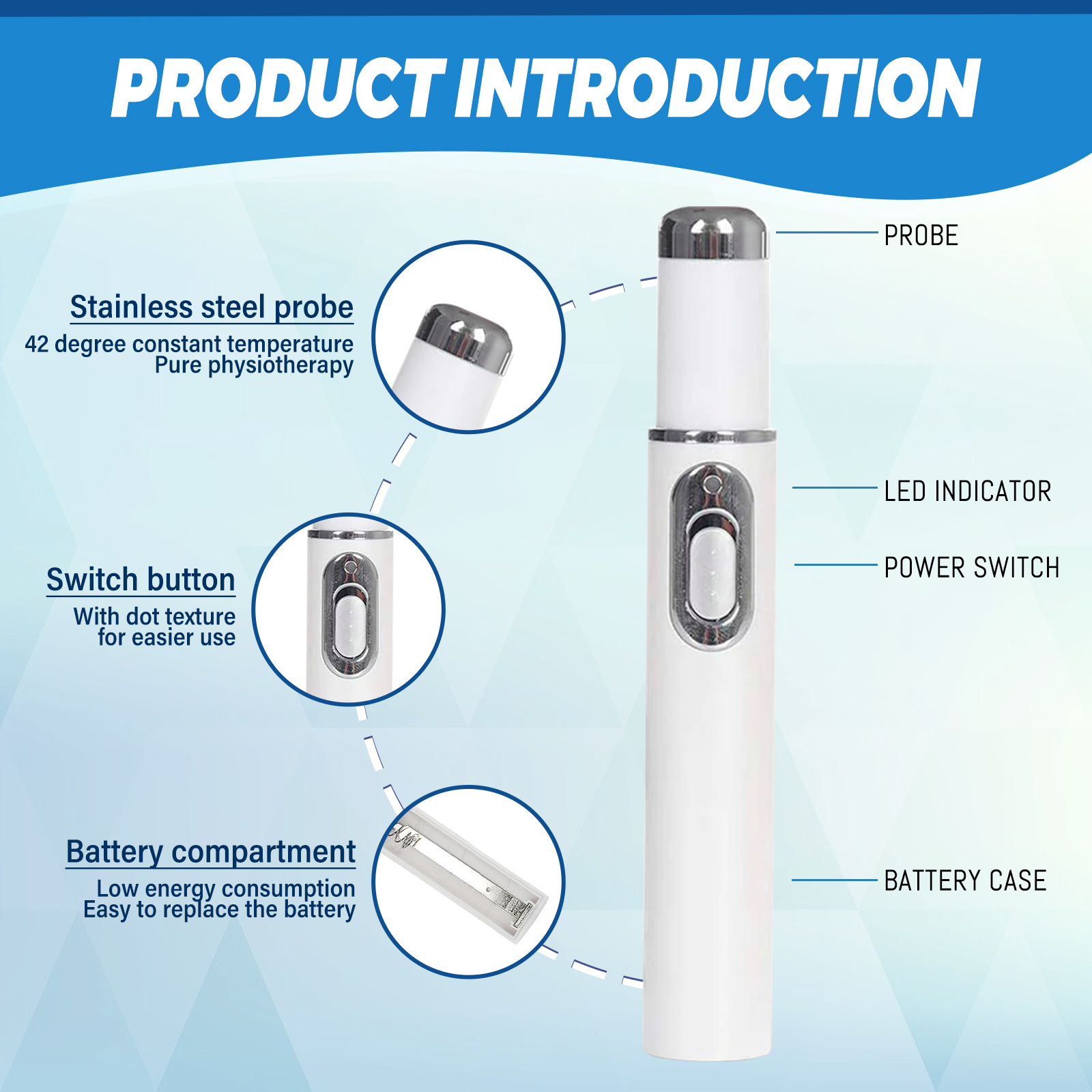 Blue Light Nail Care Pen Gentle Portable Device For Nail Health Maintenance And Fungal Care Home Use