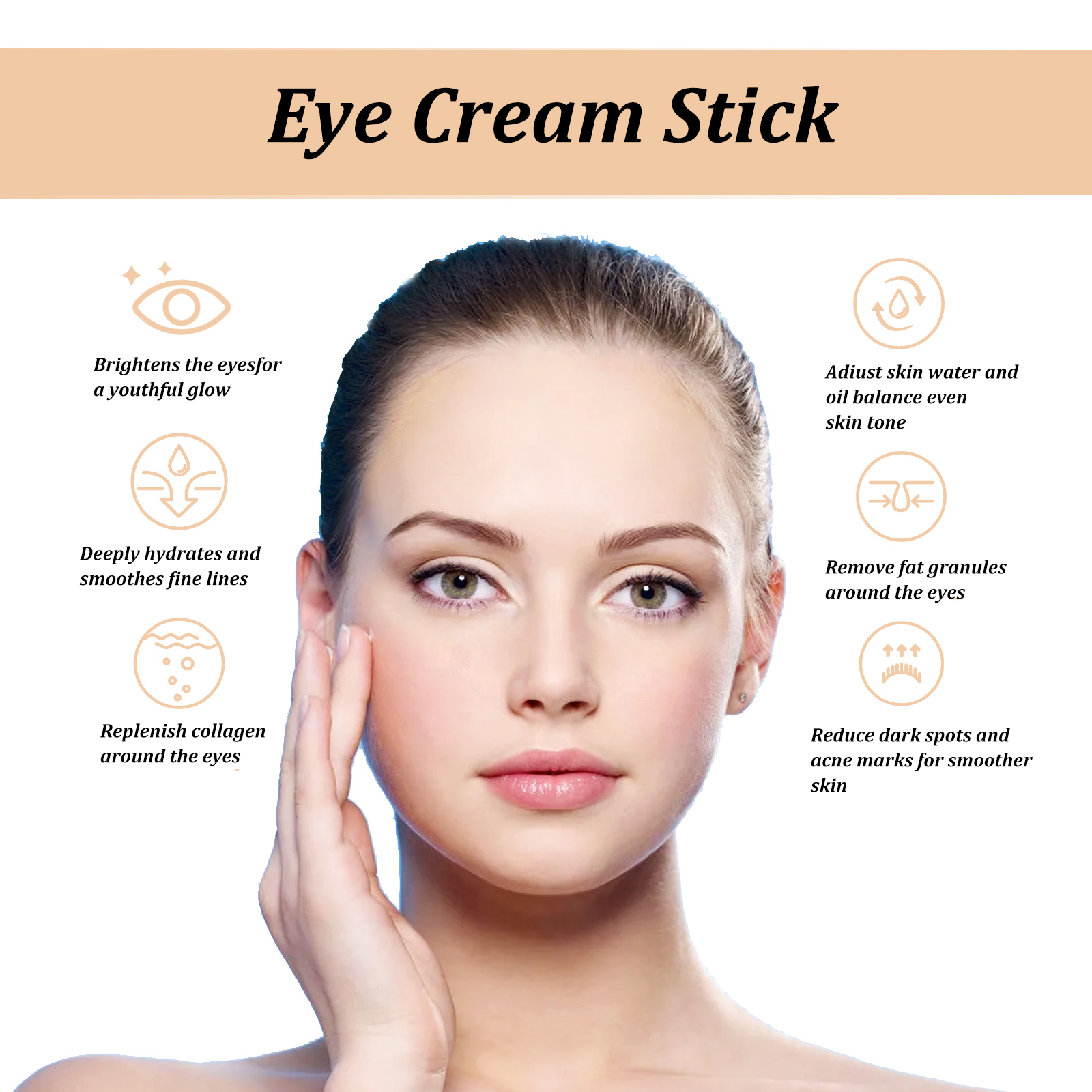 Anti Wrinkle Snail Eye Cream Stick Dark Circle Puffiness Fine Lines Moisturizing Firming Daily Eye Care