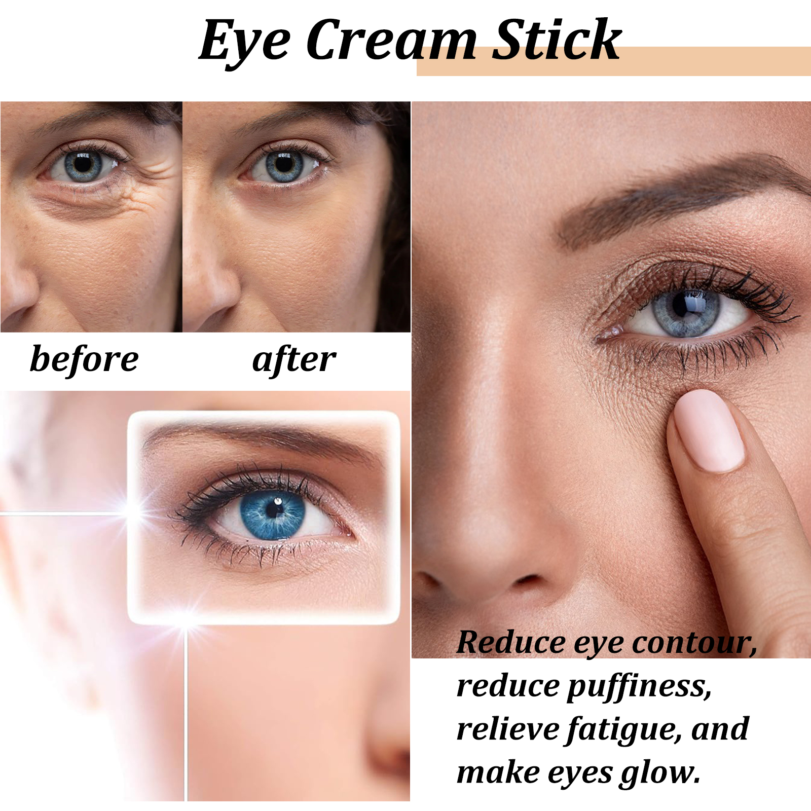 Anti Wrinkle Snail Eye Cream Stick Dark Circle Puffiness Fine Lines Moisturizing Firming Daily Eye Care