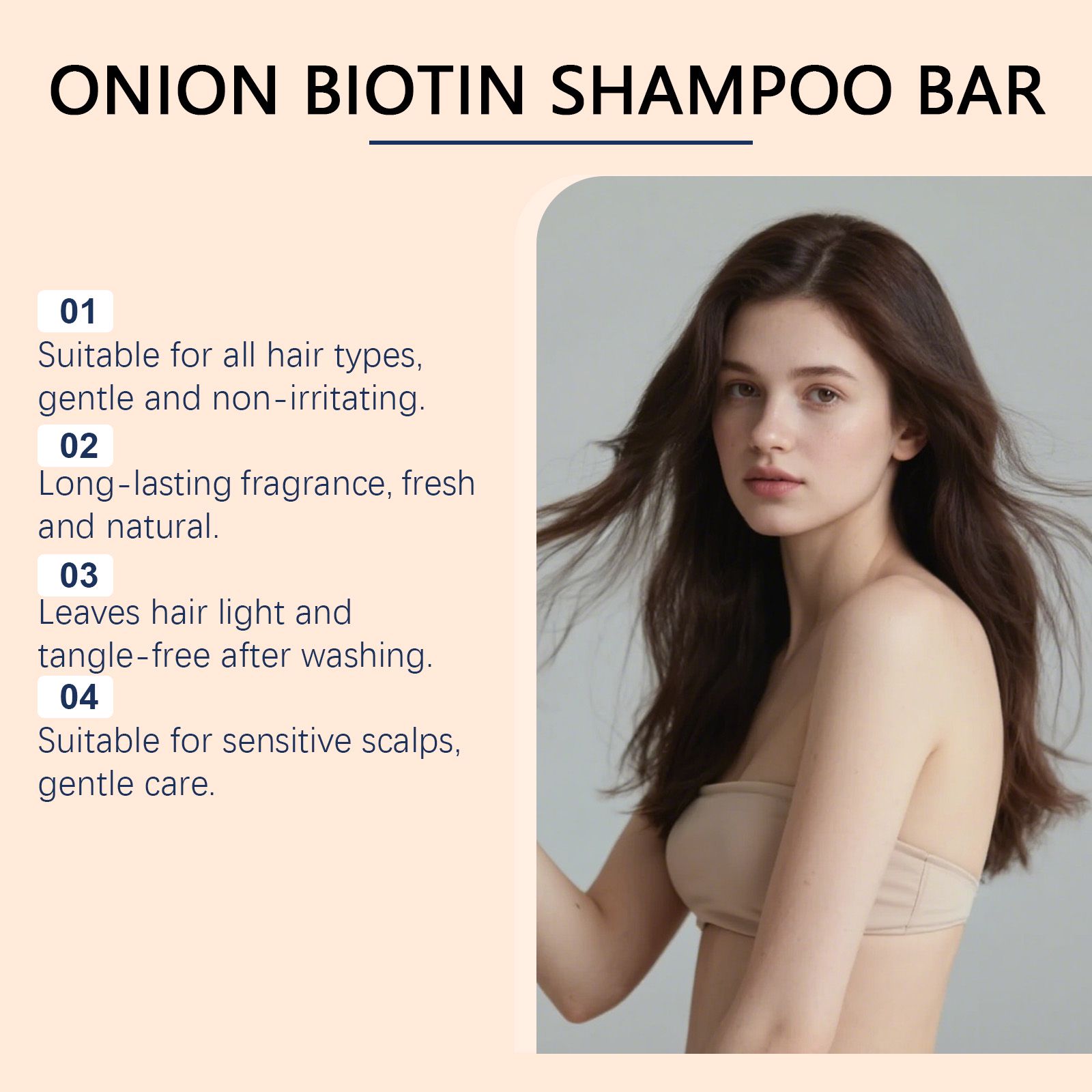 Onion Biotin Shampoo Bar Gentle Cleansing Moisturizing For Fresh Scalp And Smooth Hair