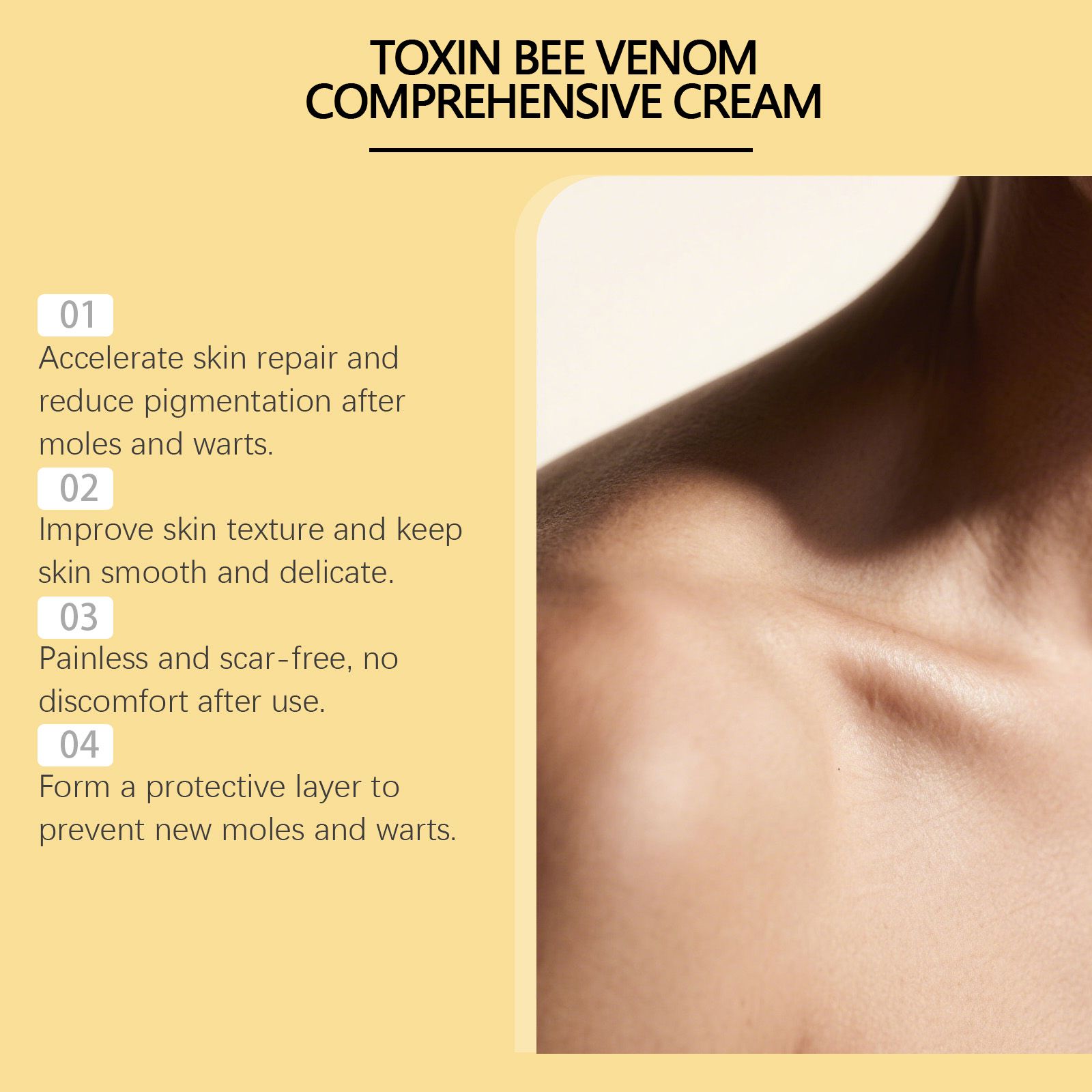 Bee Venom Skin Care Cream Gentle Cleansing For Warts Skin Tags And Daily Body Care