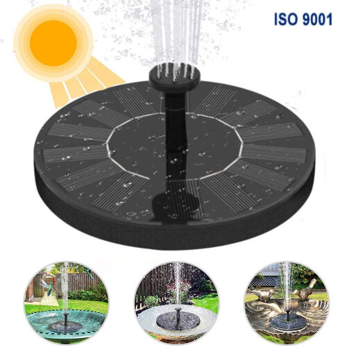 16cm Solar Bird Bath Fountain Pump with 4 Nozzles Garden Decoration