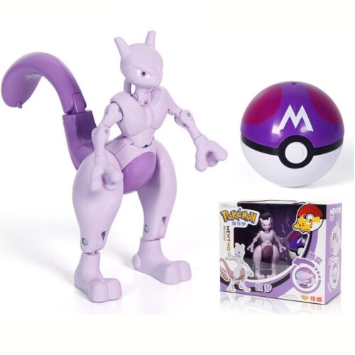 13cm Pokemone Poke Figure Toys Transformation Mewtwo Solgaleo Lunala Model Gift Toys For