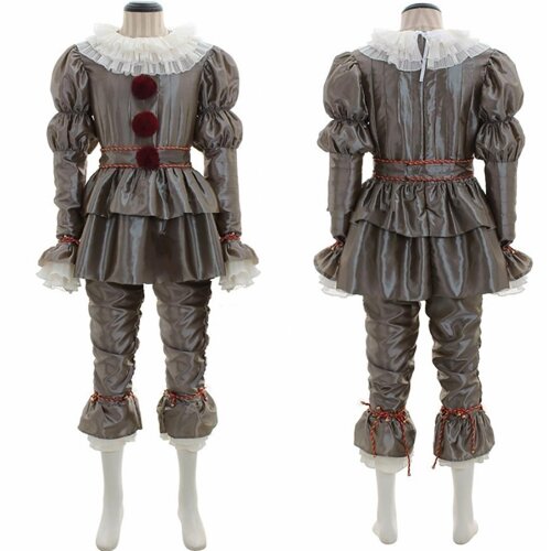 Mens Adults Pennywise Clown Suit Outfit Set Cosplay Costume Fancy Dress Clothe