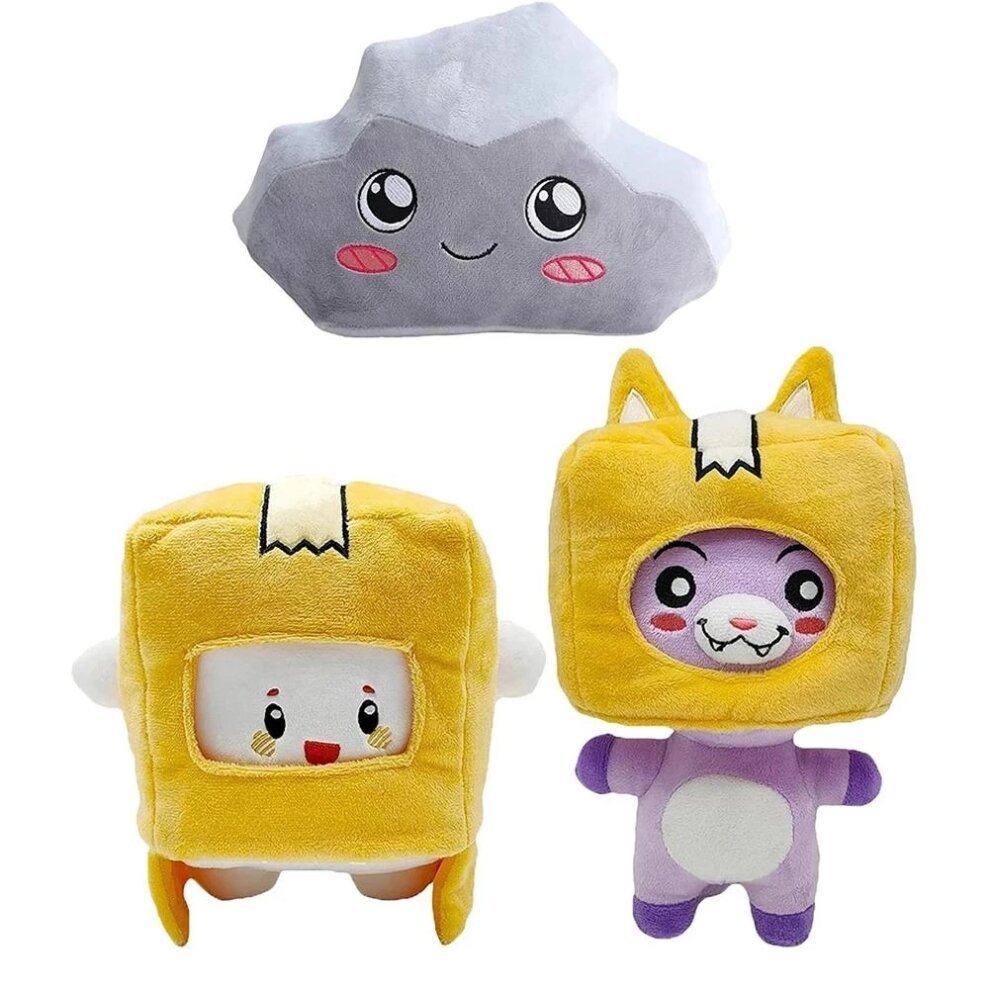 (ROCKY 29cm/11.4in) Lankybox BOXY FOXY ROCKY Plush Toy Stuffed Doll Kids Toys