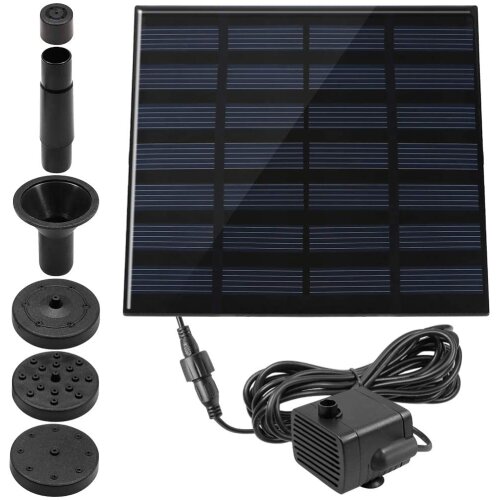 Solar Powered Fountain Pump, Solar Fountain for Birdbath 1.4W