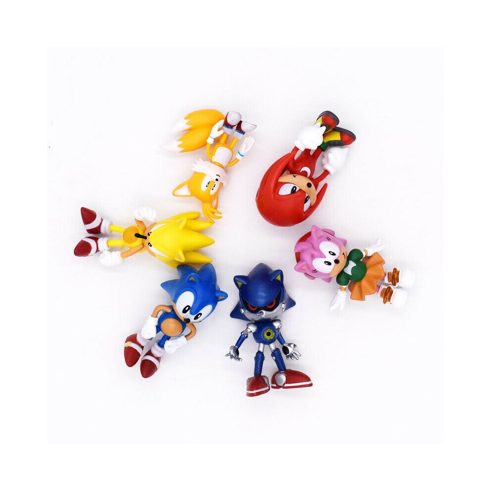 6 Pcs Sonic Classic The Hedgehog PVC Action Figure Model Toys