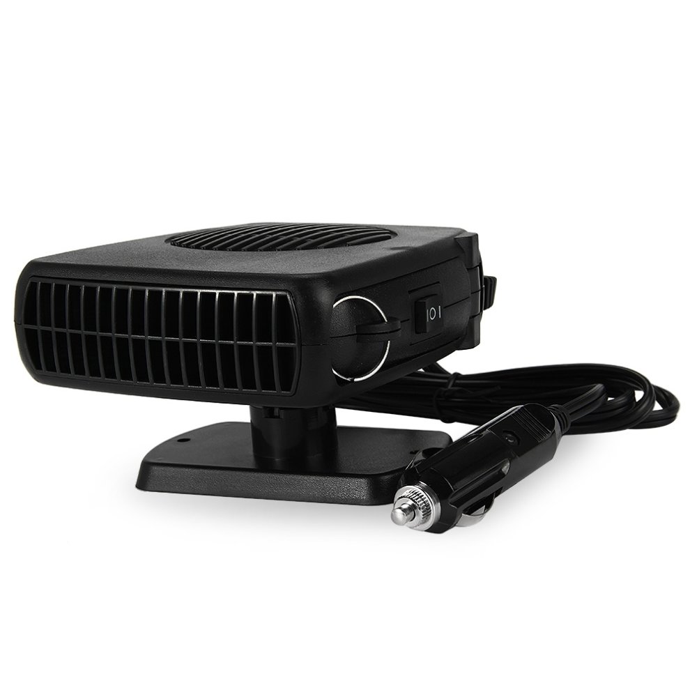 Car Heater Defroster Electric Vehicle Mini Windshield Defogger 150W 12V Plug in Cigarette Lighter Portable Auto Heater Fan Anti-Fog 2 in 1 Heating Cooling Function