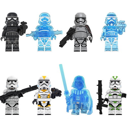 Star Wars Minifigures Fits Lego 8 Pieces Children Assemble Building Blocks Toy Collectibles Movie Characters Action Figures with Weapons Kids Fans Boys Teens Toy as DIY Christmas Advent Calendar Supplies
