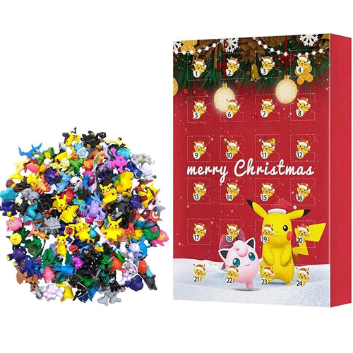 Pokemon Advent Calendar 2023 Countdown Calendar with 24pc Anime Pikachu Figures Cartoon Mini Model Doll Toys Gift Box for Kids Teens Party Favors Supplies
