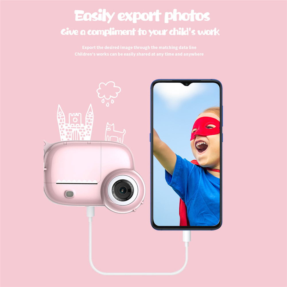 (Blue) Instant Print Camera for Kids Digital Camera Photo Video Camera Child Toy Camcorder Recorder for Girls 3 Inch Screen 1080P HD with 32GB TF Card