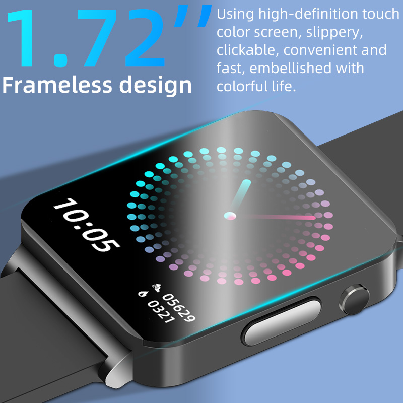 1.72 Smart Watch Non Invasive Blood Glucose Heart Rate BP Body Temperature Fitness Tracker Bracelet