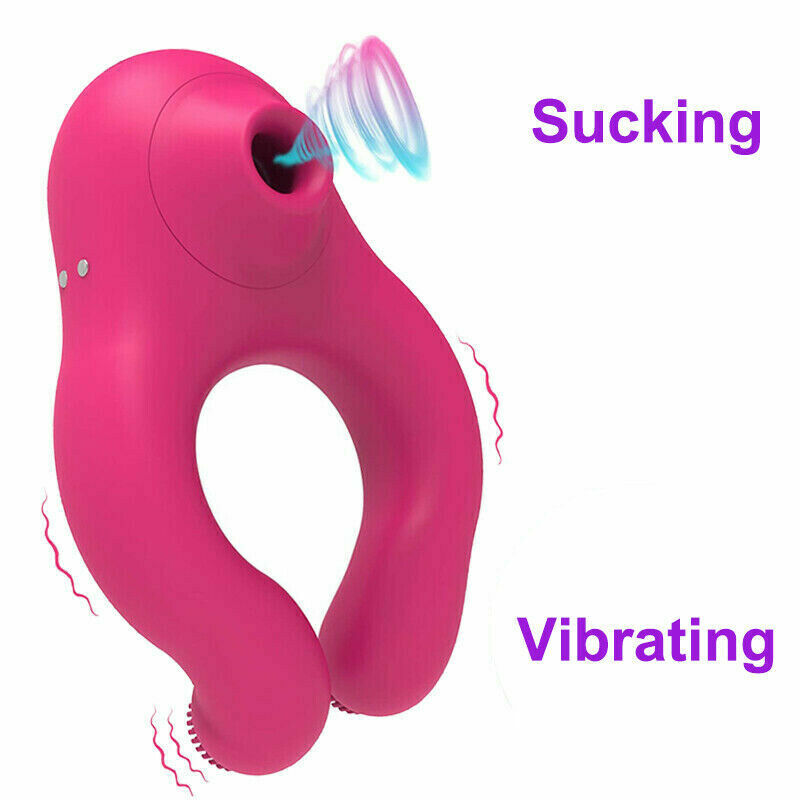 Penis Cock Ring Clit Sucking Vibrator G-spot Dildo Massager USB Charging 7 Suction Modes+7 Vibration Discreet Box Sex Toys For Men Couple Women Pleasure