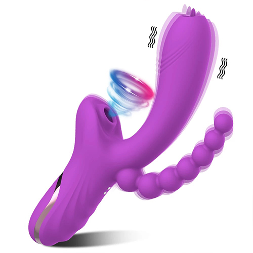Sucking Sex Toys Rabbit Vibrator G Spot Bullet Dildo Clitoris Stimulator Adult Products Beating Massage Strong Shock with Anal Beads Butt Plug for Women G Spot Tongue Licking Vacuum Stimulator
