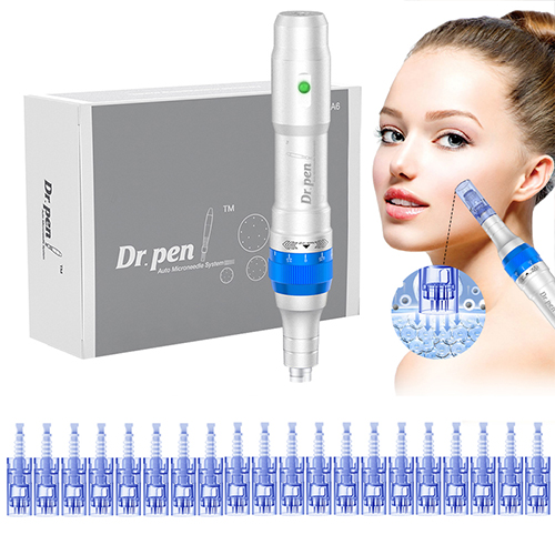 Dr. Pen Ultima A6 Micro Needle Pen Auto Electric Microneedling Pen Professional Kit Wireless Derma Beauty Pen Rejuvenation Machine Roller Skin Care Kit 5pcs 12pins 5pcs 36pins 5pcs 42pins 5pcs Nano Round Pin Cartridges