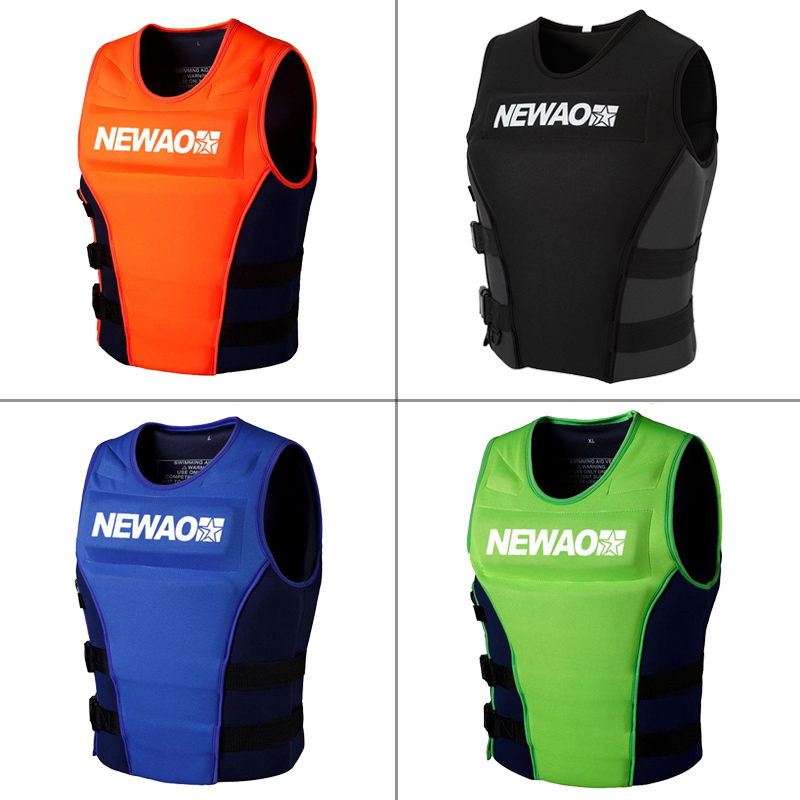 (Orange XL) Life Jackets Adult Kids Life Vest Neoprene Buoyancy Aid Vest Swim Ski Sailing Vest Adults Floatation Foam For Rescue Wakeboard Drifting Wakeboard Fishing Outdoor Floating Swimming Water Ski Safety Side Zip Closure