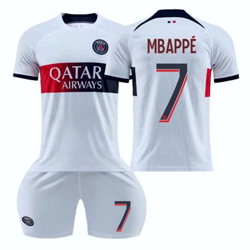 23-24 Paris Away No. 7 Mbappe Kids Football Kit Adults Jersey Suit