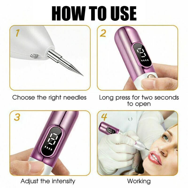 (Gold) Laser Plasma Pen Electric LCD Mole Freckle Removal Dark Spot Skin Tag Tattoo Wart Remover Face Skin Care Tool Beauty Machine