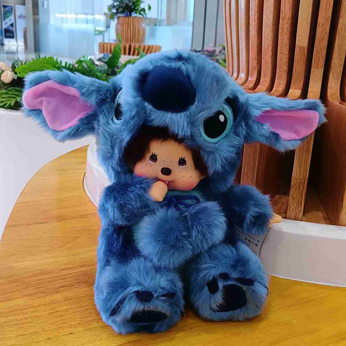 (Blue) Monchhichi Plush Toy with Stitch Plush 8 inch Look 20CM Cartoon Stitch Plush Toy, Stitch Plush Childrens Doll, Stitch Soft Toy, Plush Toy, for Fans Collect Gift Toys
