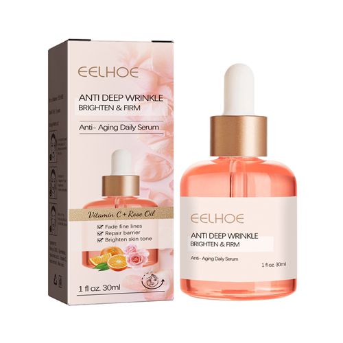 Anti Wrinkle Serum Rose Oil VC Anti-Aging Essence Improve Fine Lines Lifting Shrink Pores Moisturize Whitening Face Skin Care