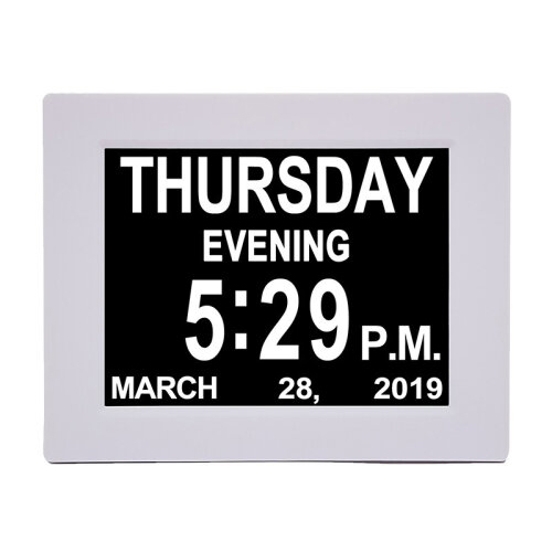 Digital Day Alarm Clock LED Calendar Dementia Time 7 inch