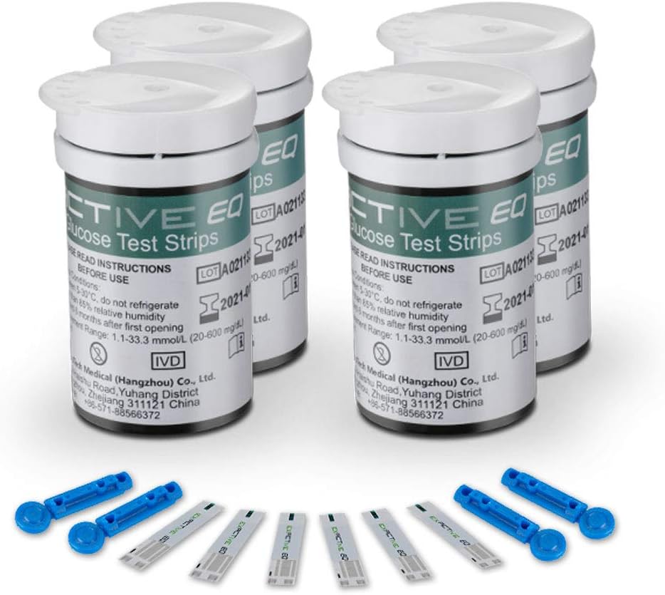 Diabetes Test Strips Blood Glucose Test Strips x 100 and Diabetes Lancets x 100 Blood Sugar Test Strips for UK Diabetics Fit for Exactive EQ Impulse
