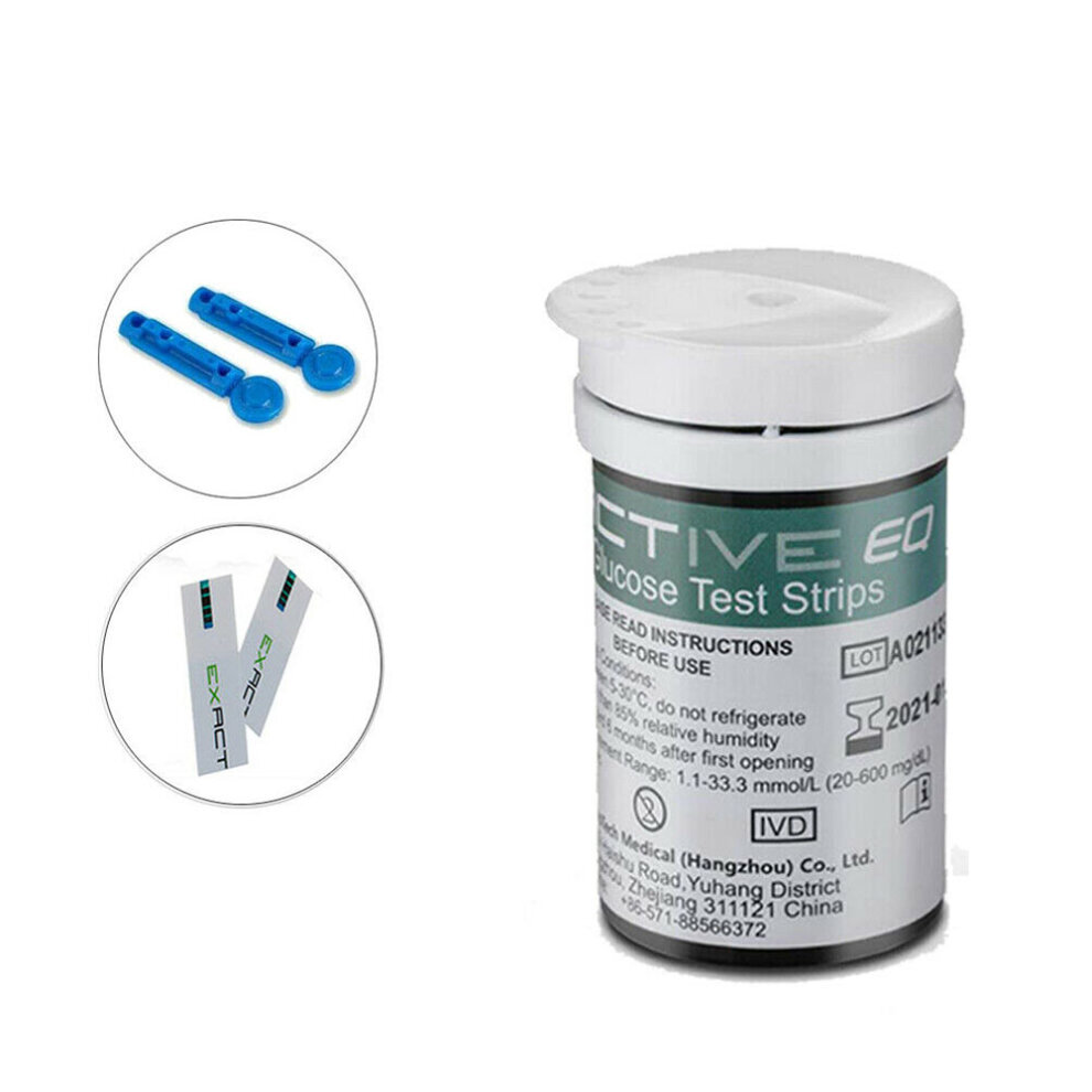 Diabetes Test Strips Blood Glucose Test Strips x 100 and Diabetes Lancets x 100 Blood Sugar Test Strips for UK Diabetics Fit for Exactive EQ Impulse