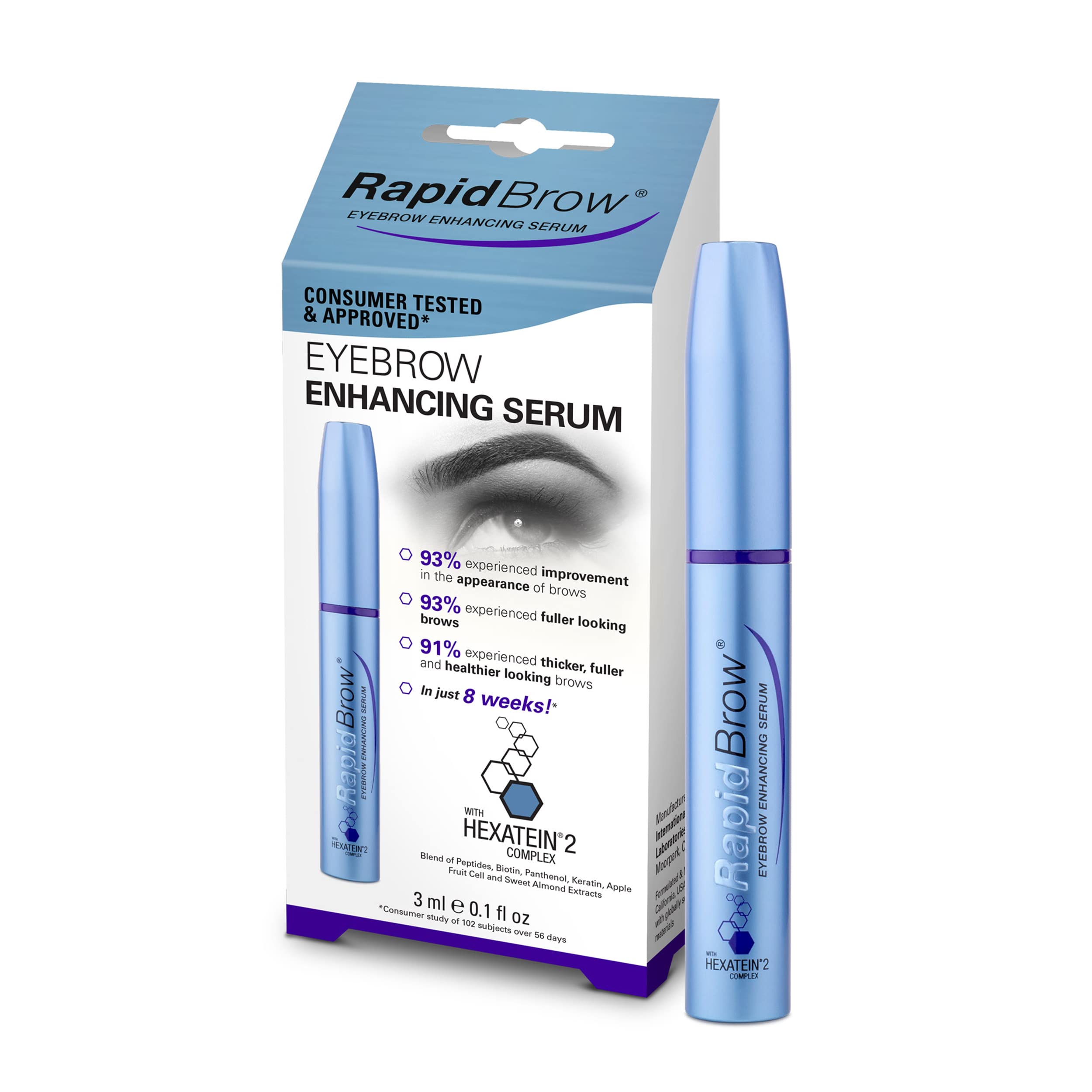 RapidBrow Eyebrow Enhancing Serum for Thicker Fuller and Healthier Looking Brows a Deeply Nourishing and Scientifically Inspired Formula