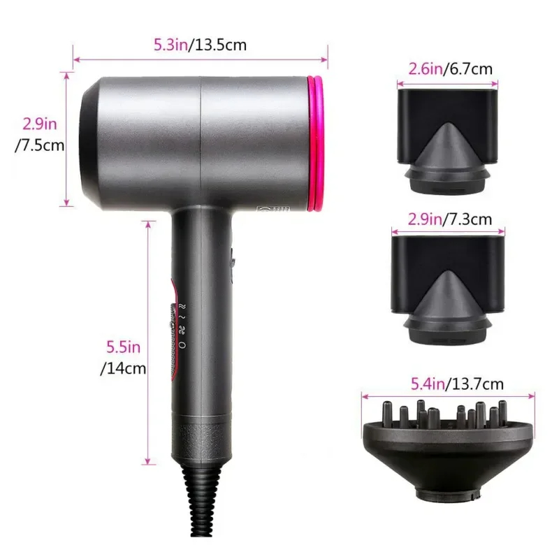 Ionic Hair Dryer Professional Hairdryer Powerful AC Motor Quick Drying with 2 Speed 3 Heat Setting