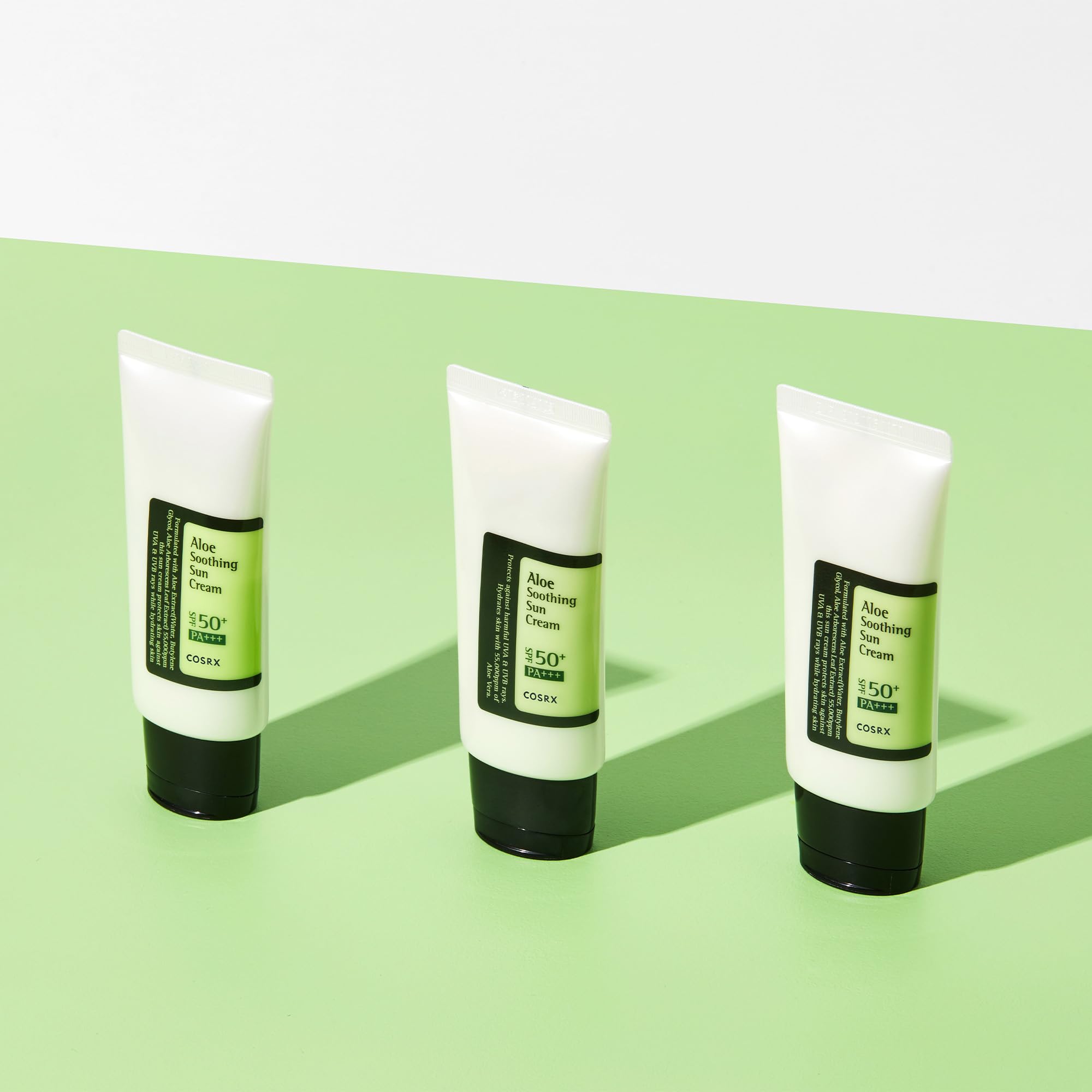 COSRX Aloe Soothing Sun Cream SPF 50 Daily Hydrating Sunscreen for Dry Sensitive Skin UVA UVB Protection No White Marks Sun Moisturiser Korean Sunscreen Korean Skincare