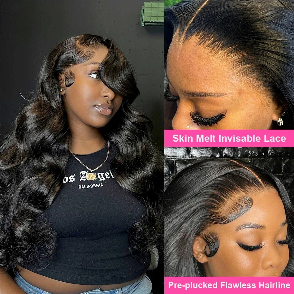 (5x5 HD 18inches) HD Transparent 13x4 13x6 Body Wave Lace Front Wig Pre Plucked 360 Lace Frontal Wig Human Hair Wigs For Women 5x5 Wig 200 Density