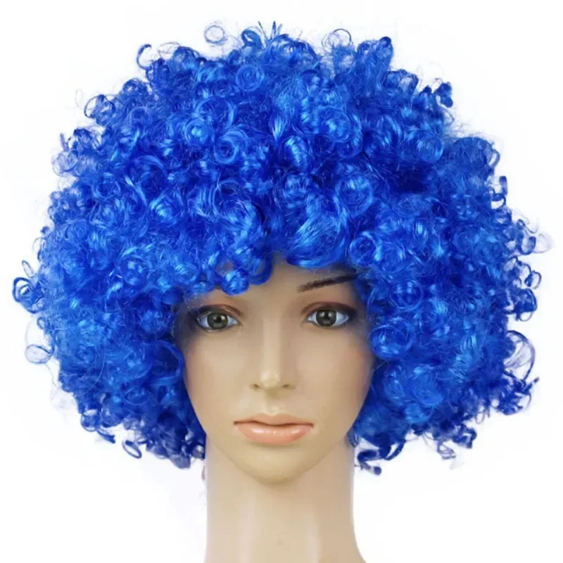 (Orange) Clown Wig Colorful Afro Curly Wig Cosplay for Men Women Mardi Gras Costume Party Wig Children and Adults Explosive Head Wig Funny Hair Props One Size