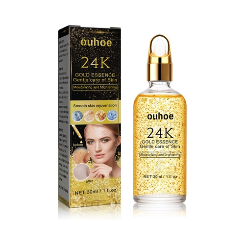 OUHOE 24k Gold Face Serum Moisturizing Brighten Skin Tightening Whitening Rejuvenate the Face Shrink Pores Nicotinamide Facial Serum Anti Aging Essence